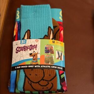 Scooby-Doo Boxer Briefs with Athletic Crew Socks - Blue and Brown